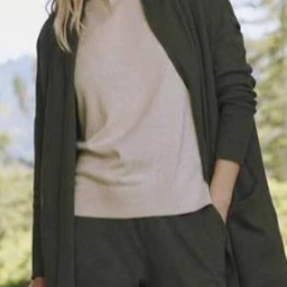 Pact Women's Organic Airplane Wrap Cardigan Sweater Evergreen Heather M/L - Picture 1 of 5